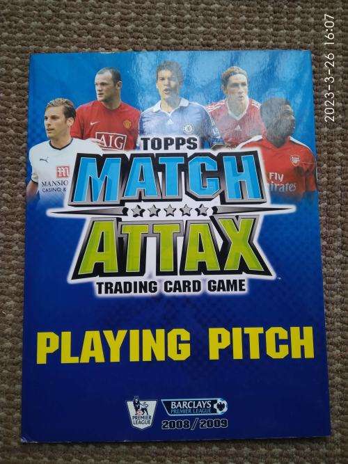 Match Attax Collector binder Soccer Trading Cards and playing pitch