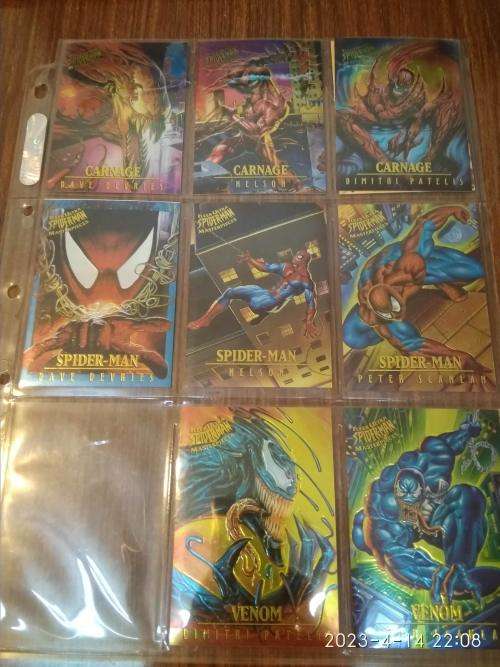 Vintage Spider-Man Fleer ultra Masterpieces (8 cards in total)