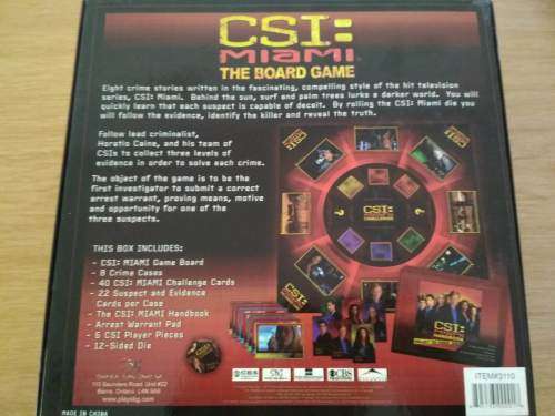 CSI: Miami The Board Game - 8 Crimes to Solve Complete (Complete)