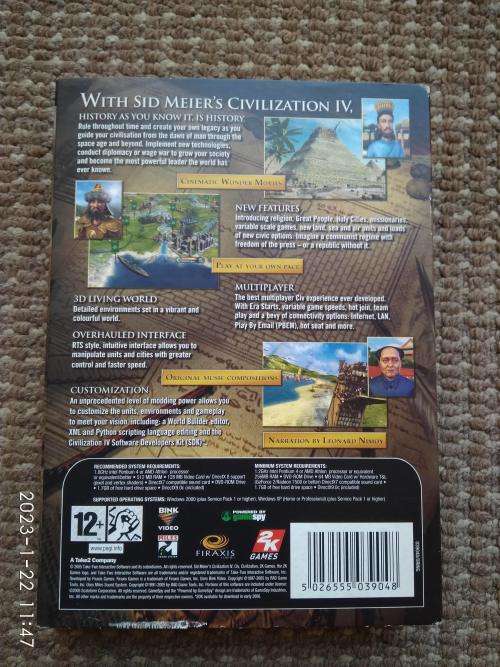 Sid Meier`s Civilization IV 4 with Book PC Game DVD