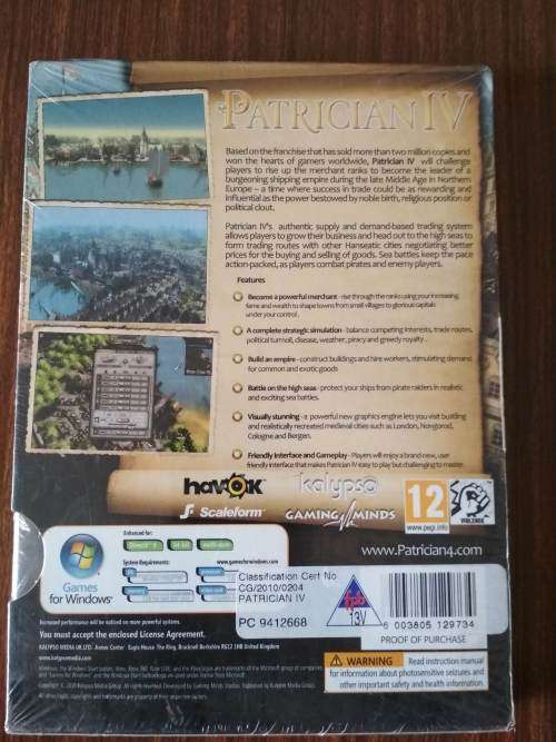 Patrician IV PC Game - Sealed and Brand-New!