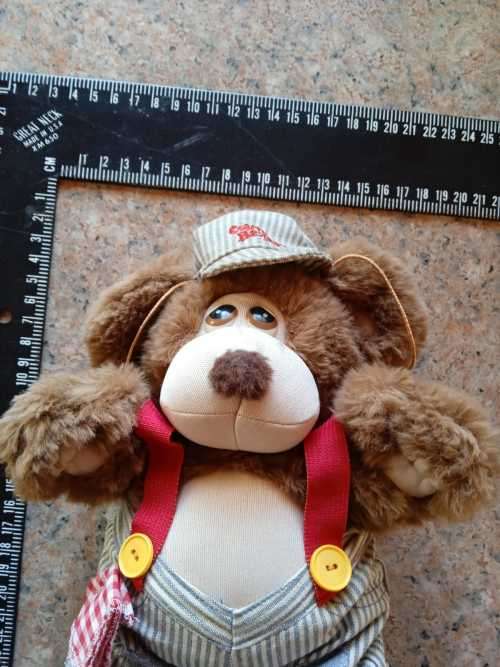 Vintage  Cuddling Country Teddy Bear Rufus Train Engineer Plush Stuffed Animal