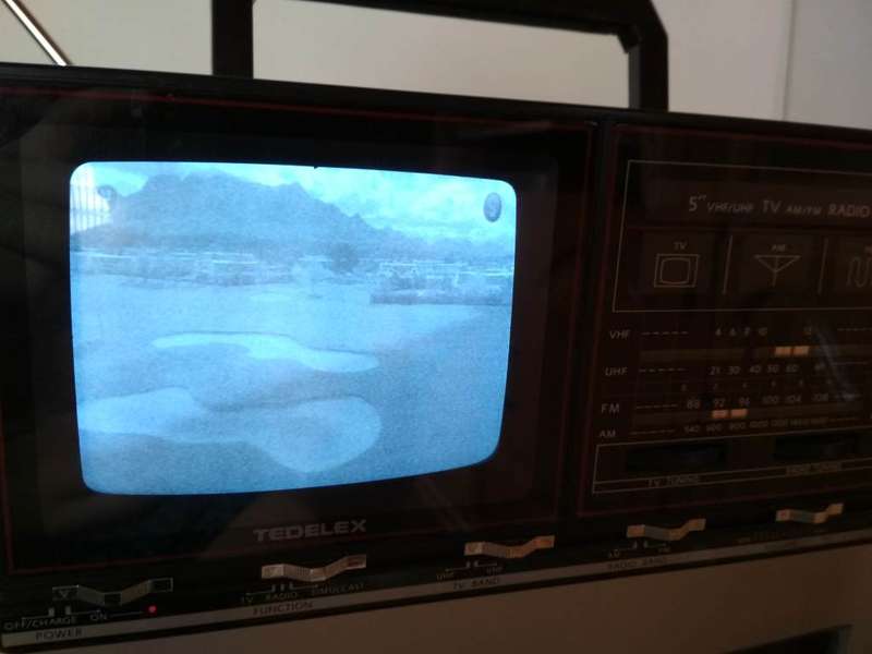 Vintage Tedelex 5` Black & White Portable TV, Radio & Simulcast (Tested & Working)