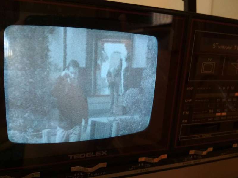 Vintage Tedelex 5` Black & White Portable TV, Radio & Simulcast (Tested & Working)