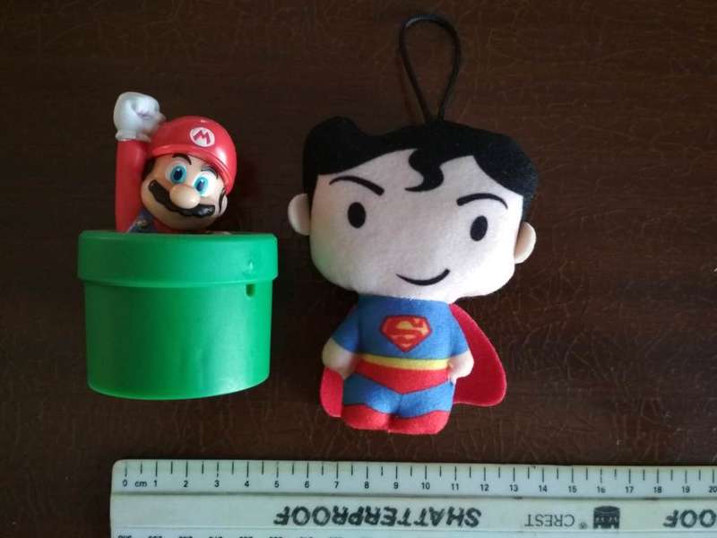 2022 Warp Tube Super Mario Brothers & Superman McDonalds Figurines Bundle