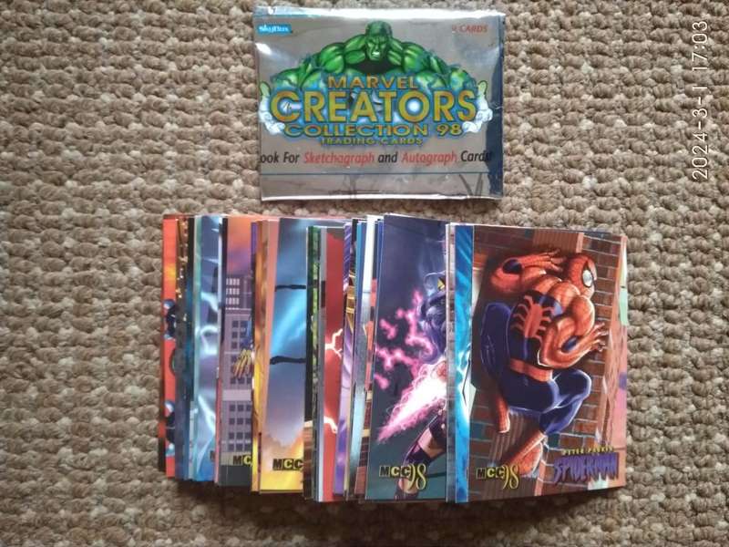 MARVEL Creators Collection 1998 trading cards (Full Base Set of 72 cards)