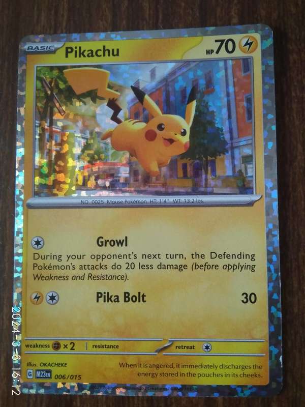 Pikachu 006/015 Holo - McDonald`s 2023 Promo Card - Pokémon Tcg