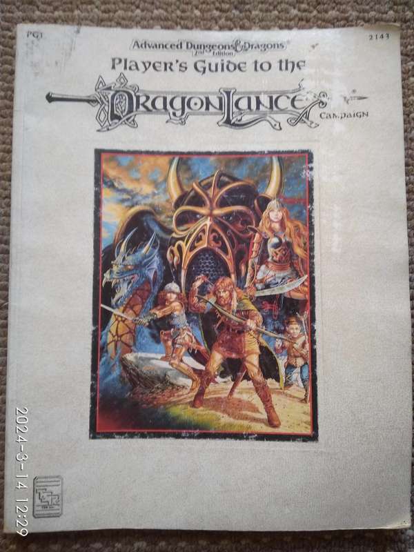 Vintage 1993 Advanced Dungeons & Dragons 2nd edition Player`s Guide to the Dragon Lance Campaign