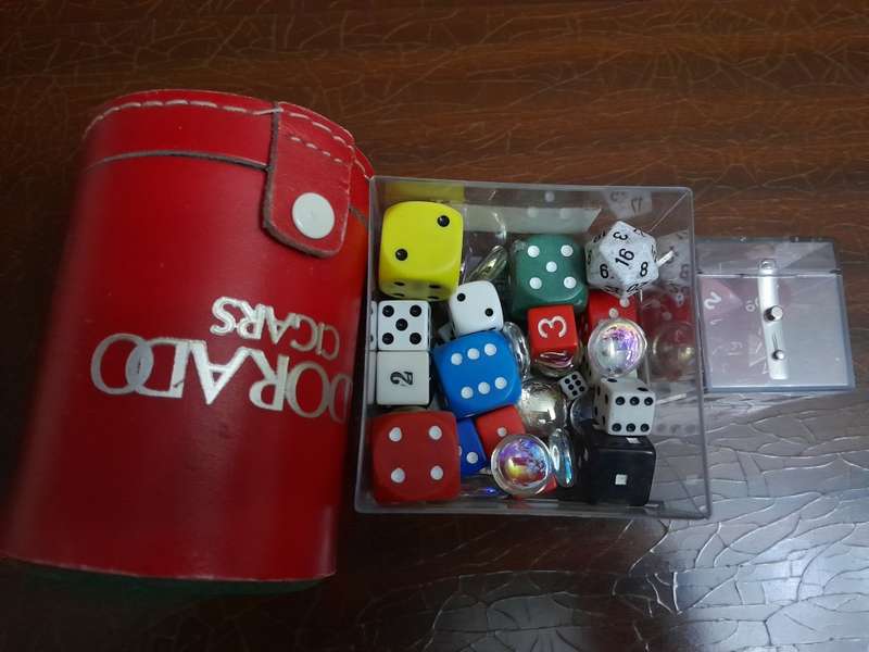 Game & Board Dice & Poker Dice With Shaker and Storage Container Bundle