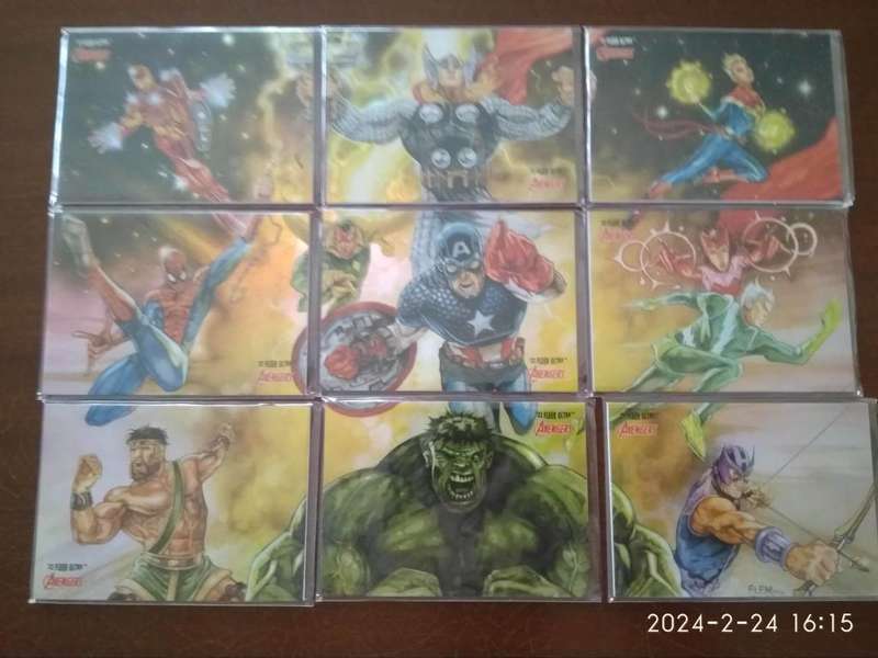 2022 Marvel Fleer Ultra Avengers - 3 x 3 Puzzle FOIL Chase Card COMPLETE Set of 9