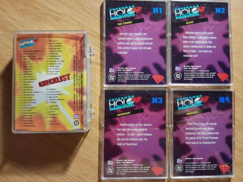 1996 SKYBOX DC Superman SILVER Hologram & Silver HoloAction (chase) trading cards
