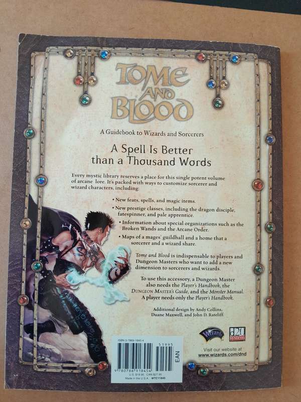Dungeons & Dragons (D&D) Book - Accessory - Tome & Blood Guidebook to Wizards & Sorcerers