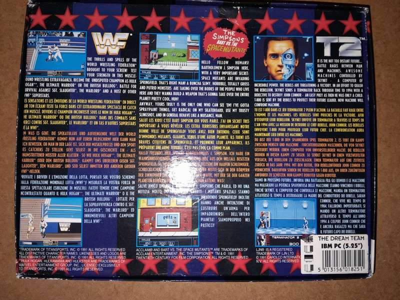 The Dream Team Ocean PC Game Big Box - Floppy Discs (Terminator 2, Wrestlemania, The Simpsons)