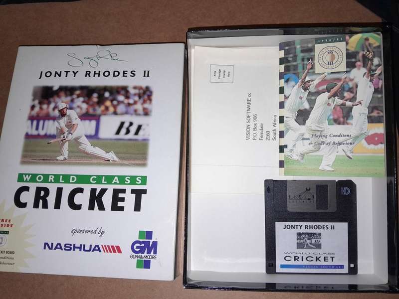 Jonty Rhodes 2 World Class Cricket PC Game Big Box - Stiffy Disc