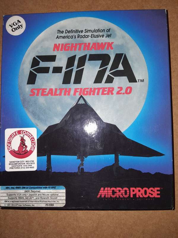 Nighthawk F-117A Stealth Fighter 2.0 Micro Prose PC Game 3.25` (Stiffy) Discs