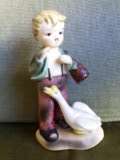Sweet HUMMEL-like boy with goose (1893-1922)