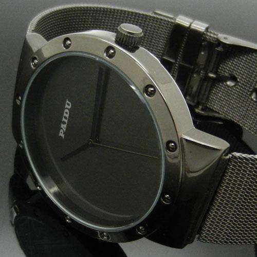 Simple Black Metal Iron Mesh Quartz Wrist Watch Mens Womens Boy Girl Lady