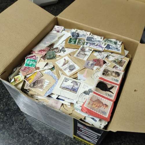 Smallish box with stamps from all around the world.