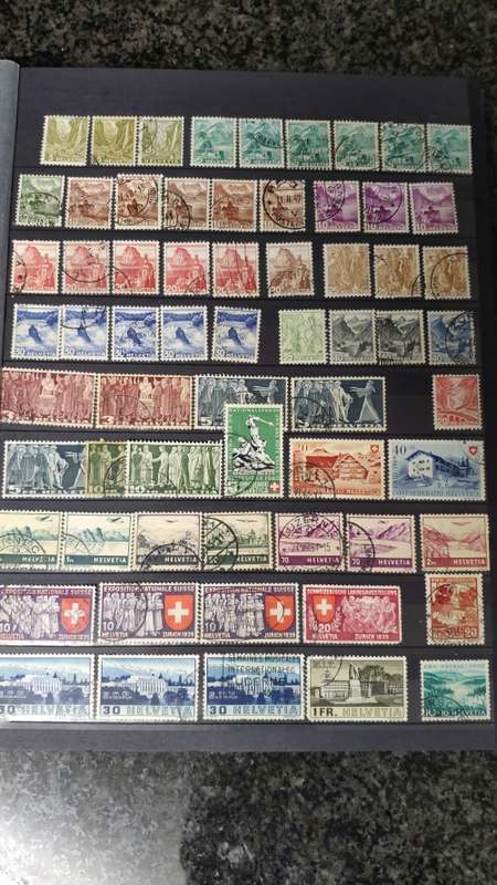 Album in good condition with stamps from Switzerland, Belgium and Austria