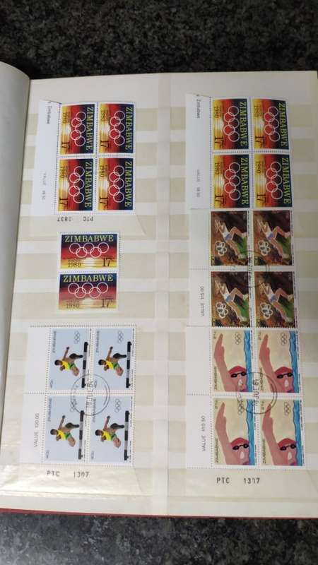 Zimbabwe controls, singles and mini-sheets in album