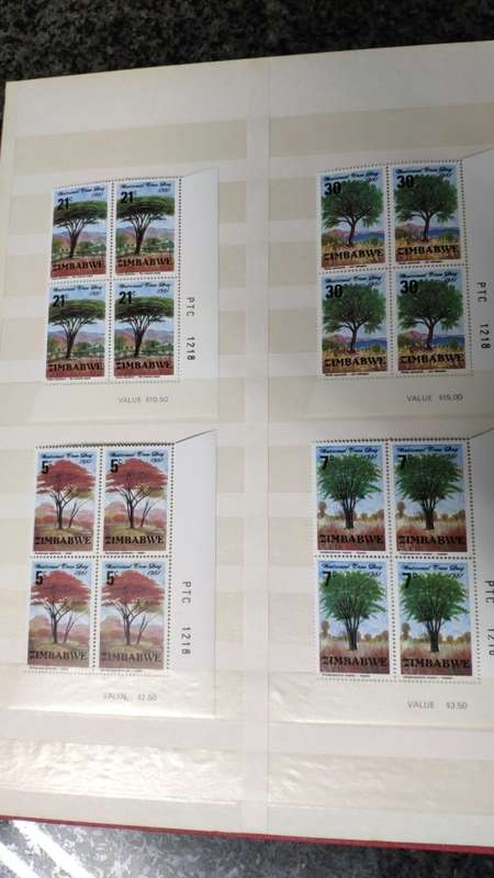 Zimbabwe controls, singles and mini-sheets in album
