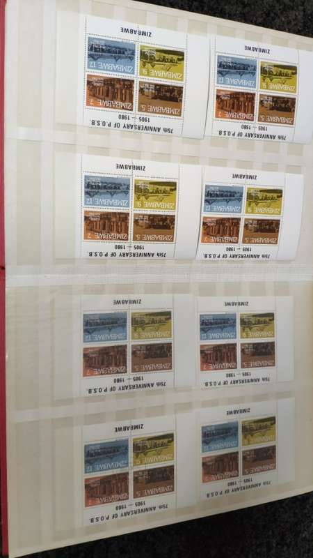 Zimbabwe controls, singles and mini-sheets in album