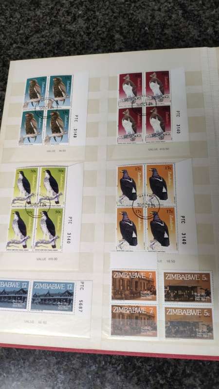 Zimbabwe controls, singles and mini-sheets in album