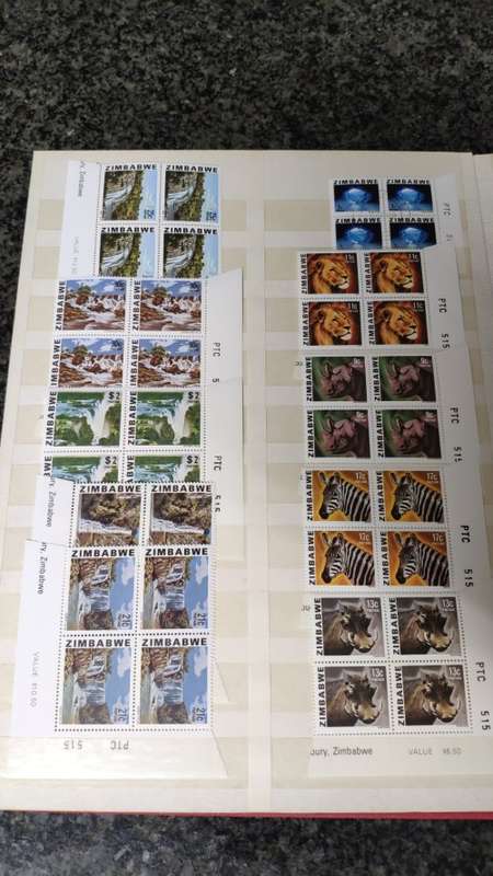 Zimbabwe controls, singles and mini-sheets in album