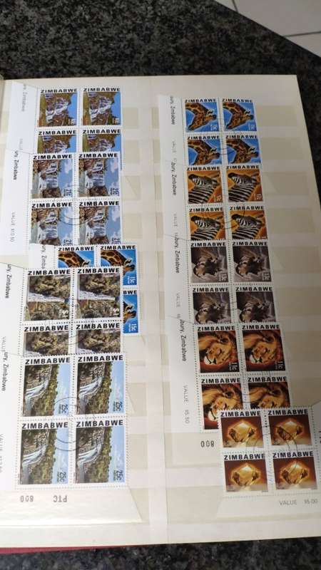 Zimbabwe controls, singles and mini-sheets in album
