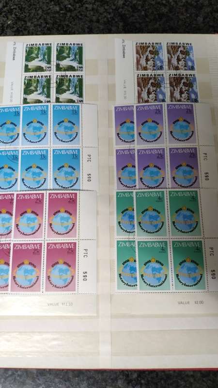 Zimbabwe controls, singles and mini-sheets in album