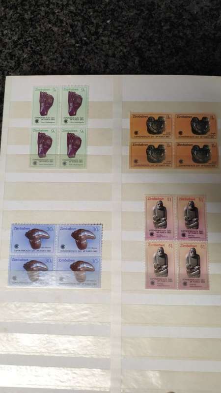 Zimbabwe controls, singles and mini-sheets in album
