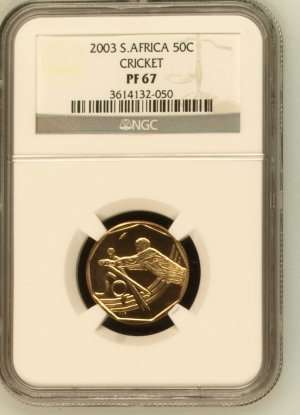 2003 S.Africa 50C Cricket (2nd Highest)grade by NGC