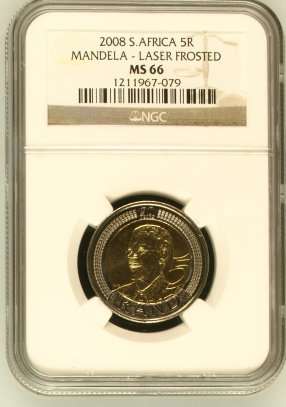 2008 S.Africa 5R Mandela- Laser Frosted by NGC ( 2nd Highest )