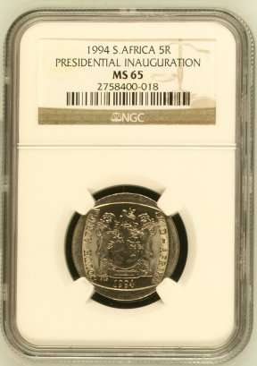 1994 R5 PRESIDENTIAL INAUGURATION Graded by NGC MS65 "Excellent Coin!"