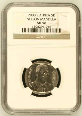 2000 R5 S. Africa Graded by NGC AU58 (Smiley Face )