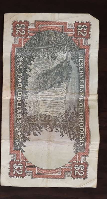 RHODESIA TWO DOLLAR BANKNOTE 1972