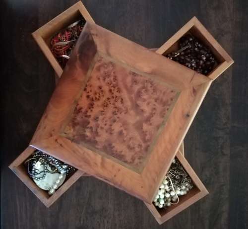 Vintage wooden jewelry box