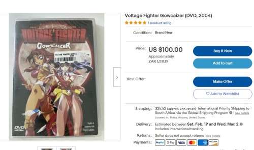 Japanese Anime\Manga Voltage Figter Gowcaizer 2002 DVD R1500+ RARE