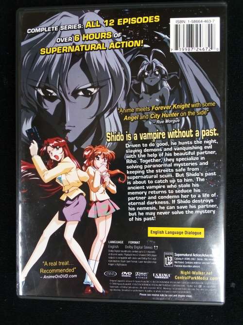 Japanese Anime\Manga Night Walker 2 Disk DVD 2004 R900+ RARE