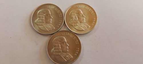 3 1966 1 rand coins....suid afrika