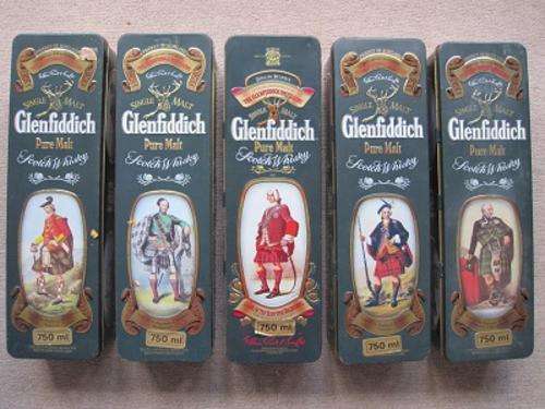 Glenfiddich tins x 5 (Collector's items)
