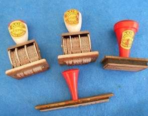 4 used office stamps