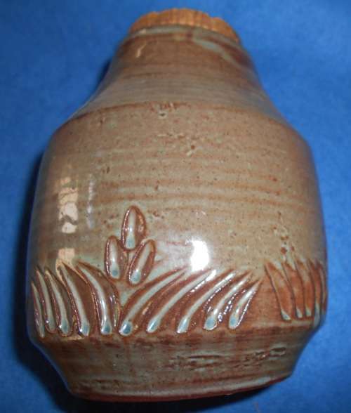Liebermann pottery jar with cork lid (South African)