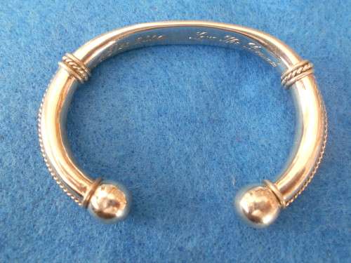 Silver cuff bracelet - engraved