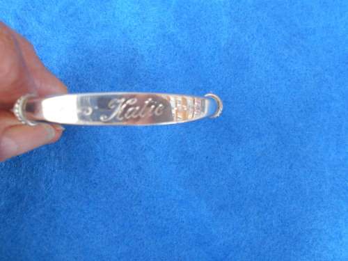 Silver cuff bracelet - engraved