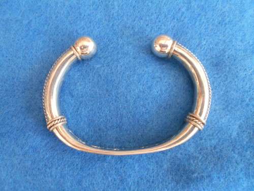 Silver cuff bracelet - engraved