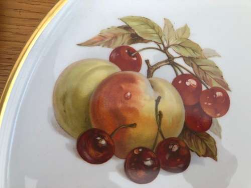 Bavarian fruit plates (Alboth & Kaiser, Germany) x 6, serving platter x1