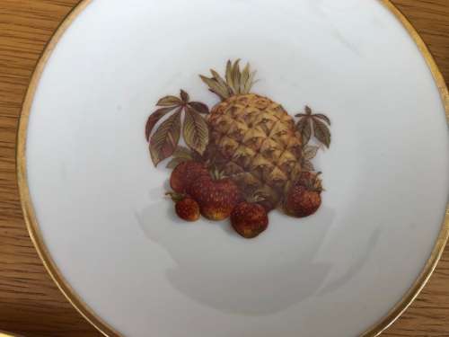 Bavarian fruit plates (Alboth & Kaiser, Germany) x 6, serving platter x1