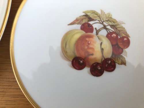 Bavarian fruit plates (Alboth & Kaiser, Germany) x 6, serving platter x1
