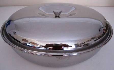 Large DURAWARE STAINLESS STEEL Serving Dish - STOVE TO TABLE